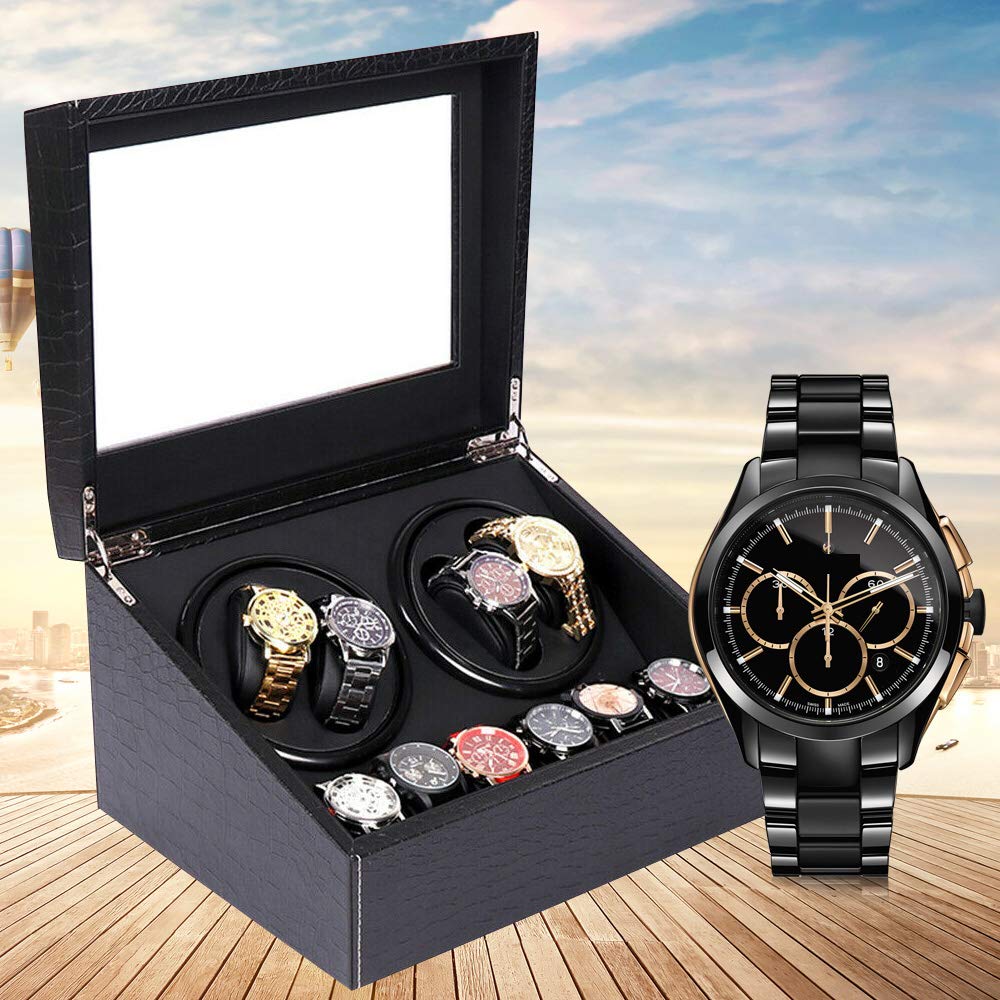 Caja giratoria automática para relojes de 4 + 6 relojes, caja de reloj, soporte giratorio de reloj, expositor automático, caja mecánica, caja de almacenamiento automático, motor con brazo de