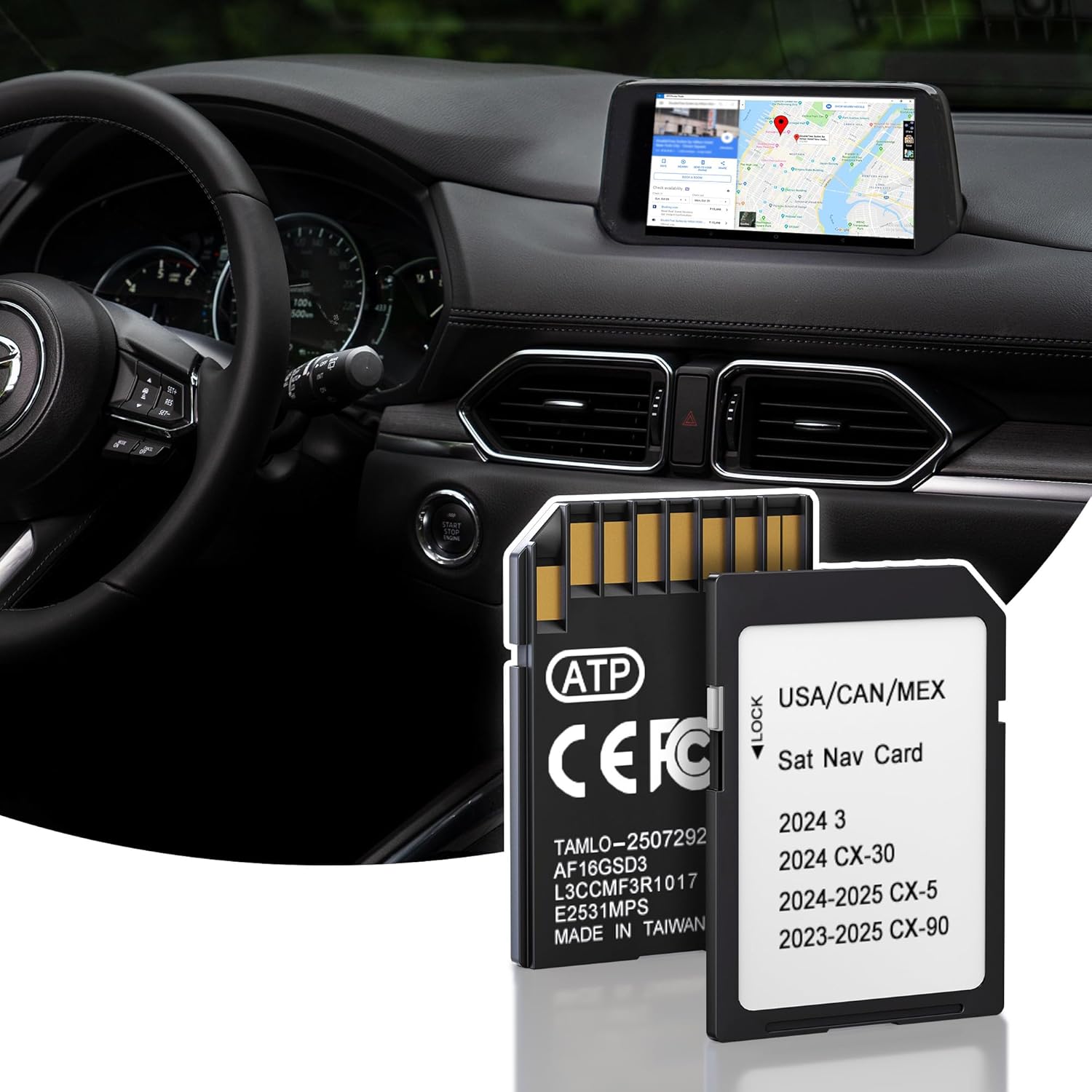 2026 Latest Navigation SD Card for Mazda CX-5 - KMV666EZ1C, GPS Maps Navigation SD Card Compatible with Mazda CX5 2024-2025, CX30 2024, CX90 2023-2025, Mazda CX5 SD Cards Updated Maps for USA/CAN/MEX