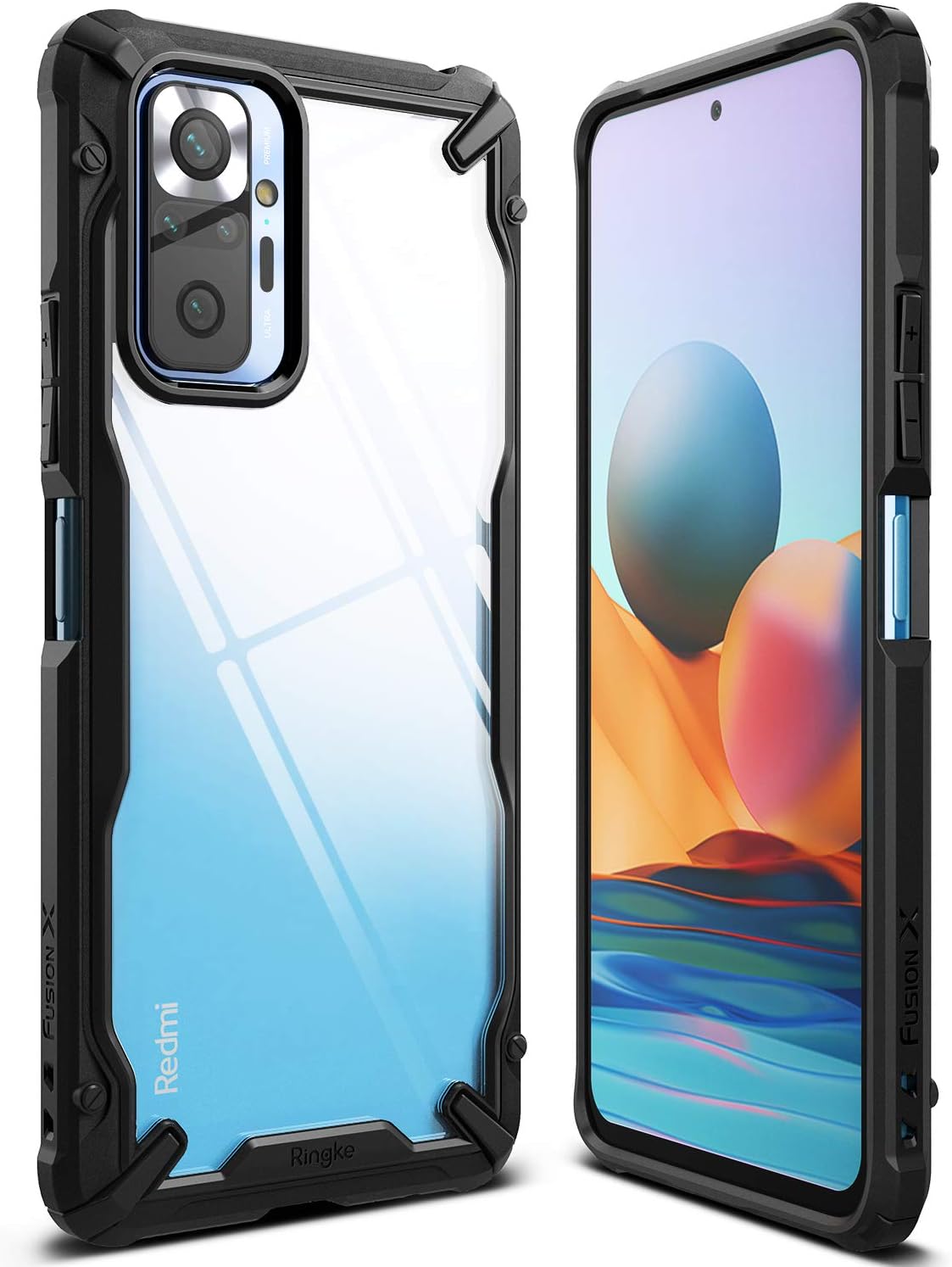 Ringke Fusion-X Compatible with Xiaomi Redmi Note 10 Pro Case, Redmi Note 10 Pro Max Cover Military Grade Protective Heavy Duty for Men, Women - Black