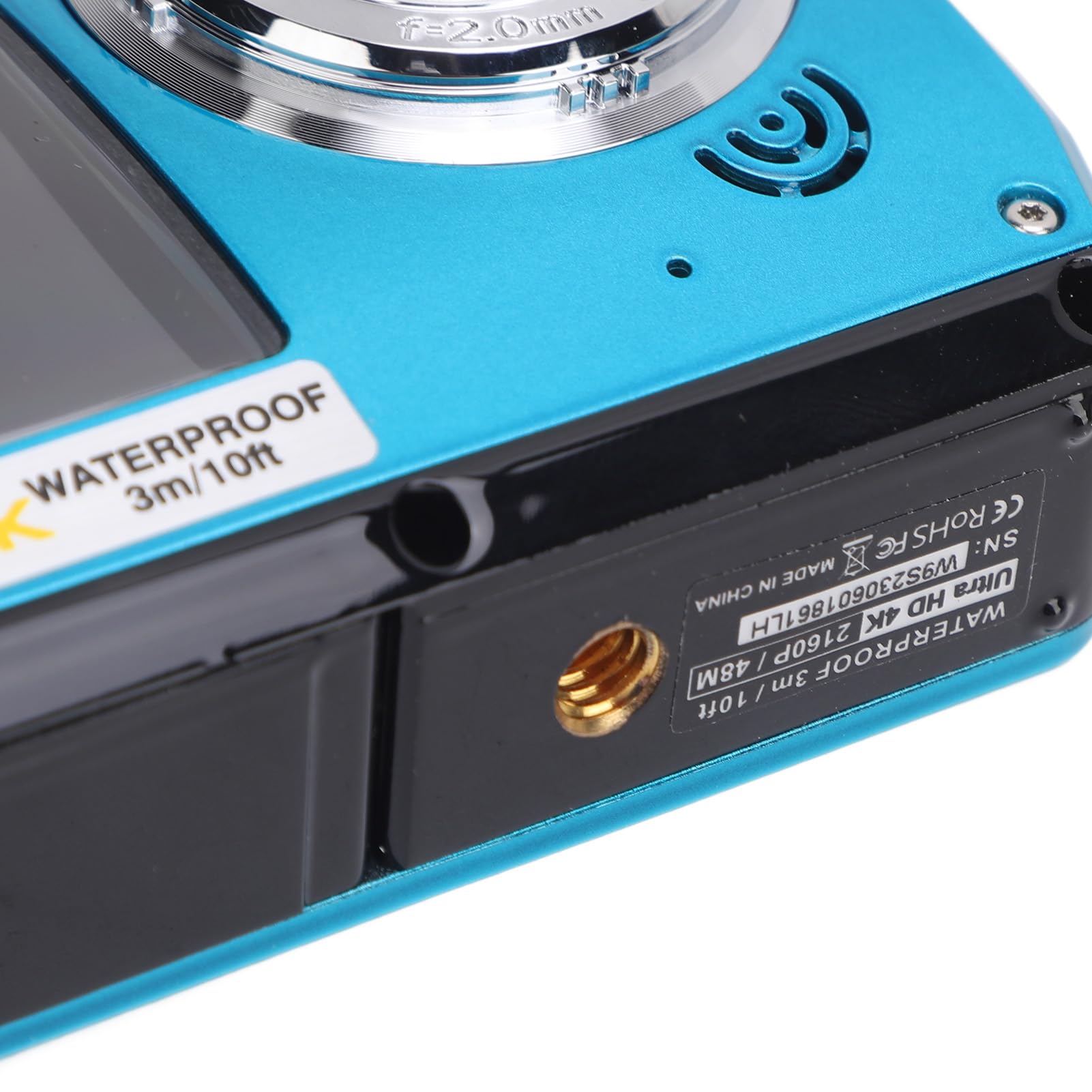 Fotocamera Subacquea 4K 56MP, Fotocamera con Zoom Digitale 16X con Doppio Schermo, Luce di Riempimento 1500mAh, Fotocamera Digitale Impermeabile da 10 Piedi per Nuoto, Rafting,