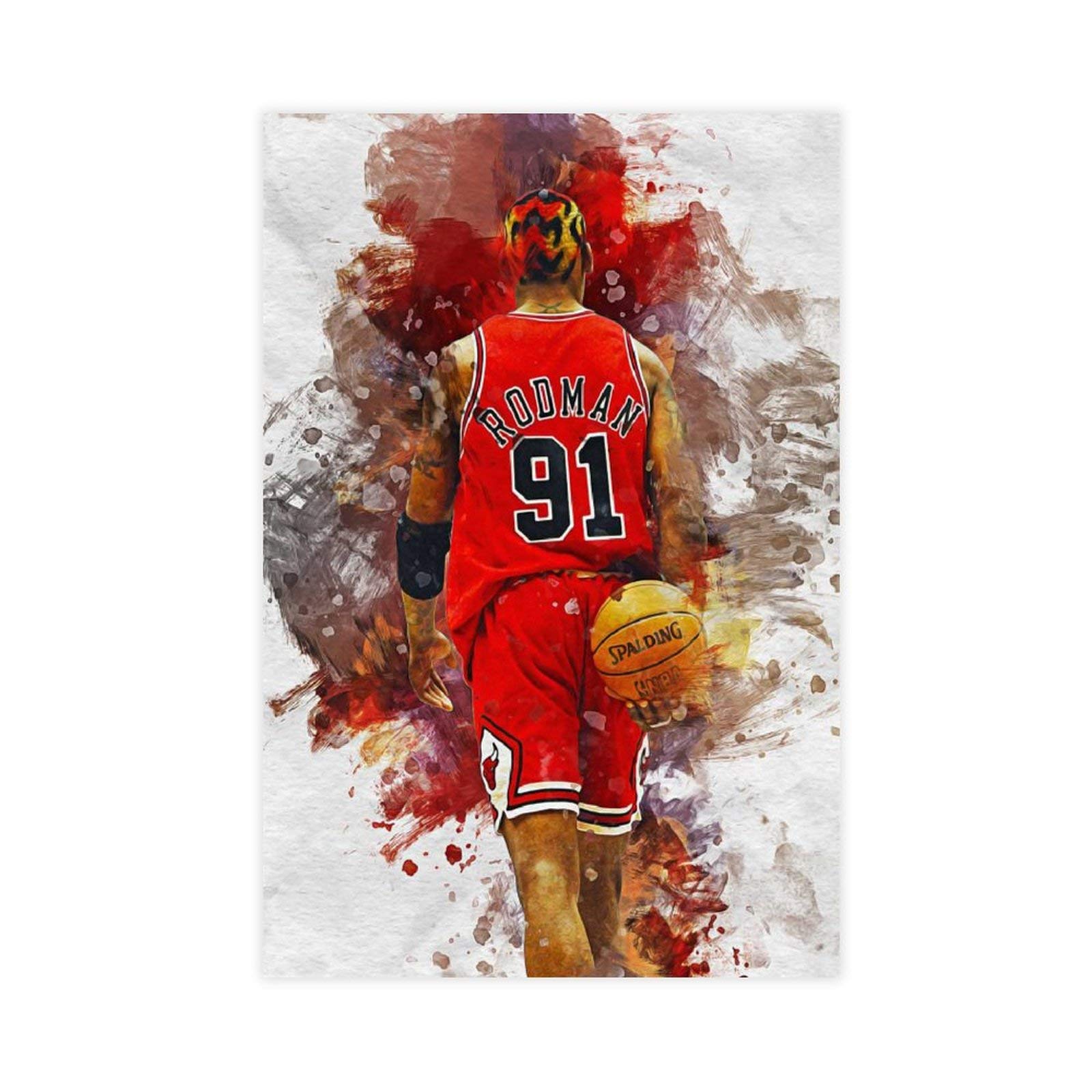 Lkjhlk Unframe-Style1 Dennis Rodman Poster Basketball Poster 6 Canvas Bedroom Decor Picture Prints Office Dorm Room Decor Gifts 20×30Inch(50×75Cm)