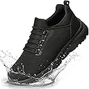 ZCVQX Work Shoes for Men Water-Repellent Kitchen Chef Tennis Shoes for Men Comfy Breathable Food Service Restaurant Sneakers All Black