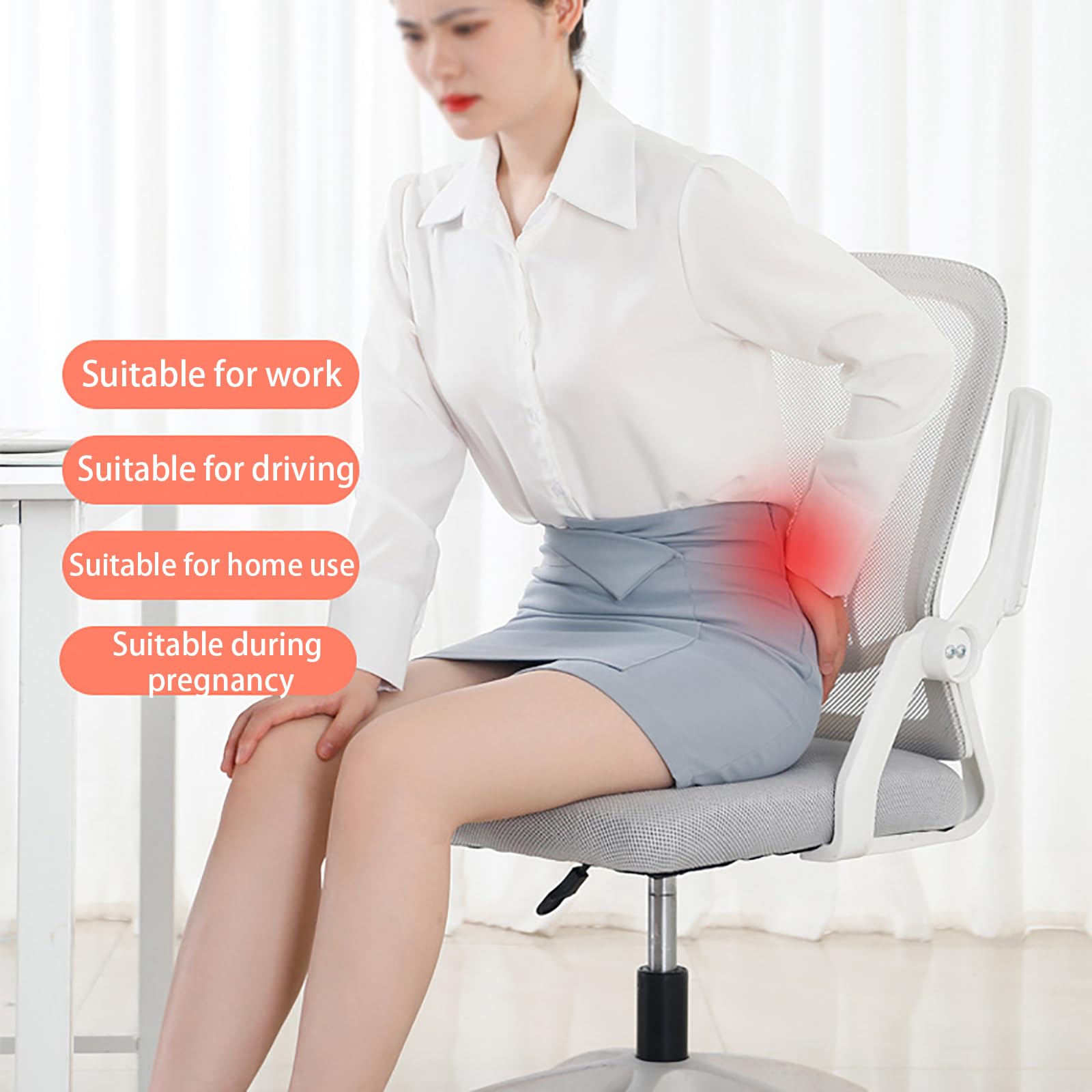 Cuscino in memory foam per coccige e sciatica, per alleviare il dolore, ergonomico, per sedie da ufficio, auto, sedie a rotelle, comodo e di supporto, marrone, 40 x 40 x 5,5 cm