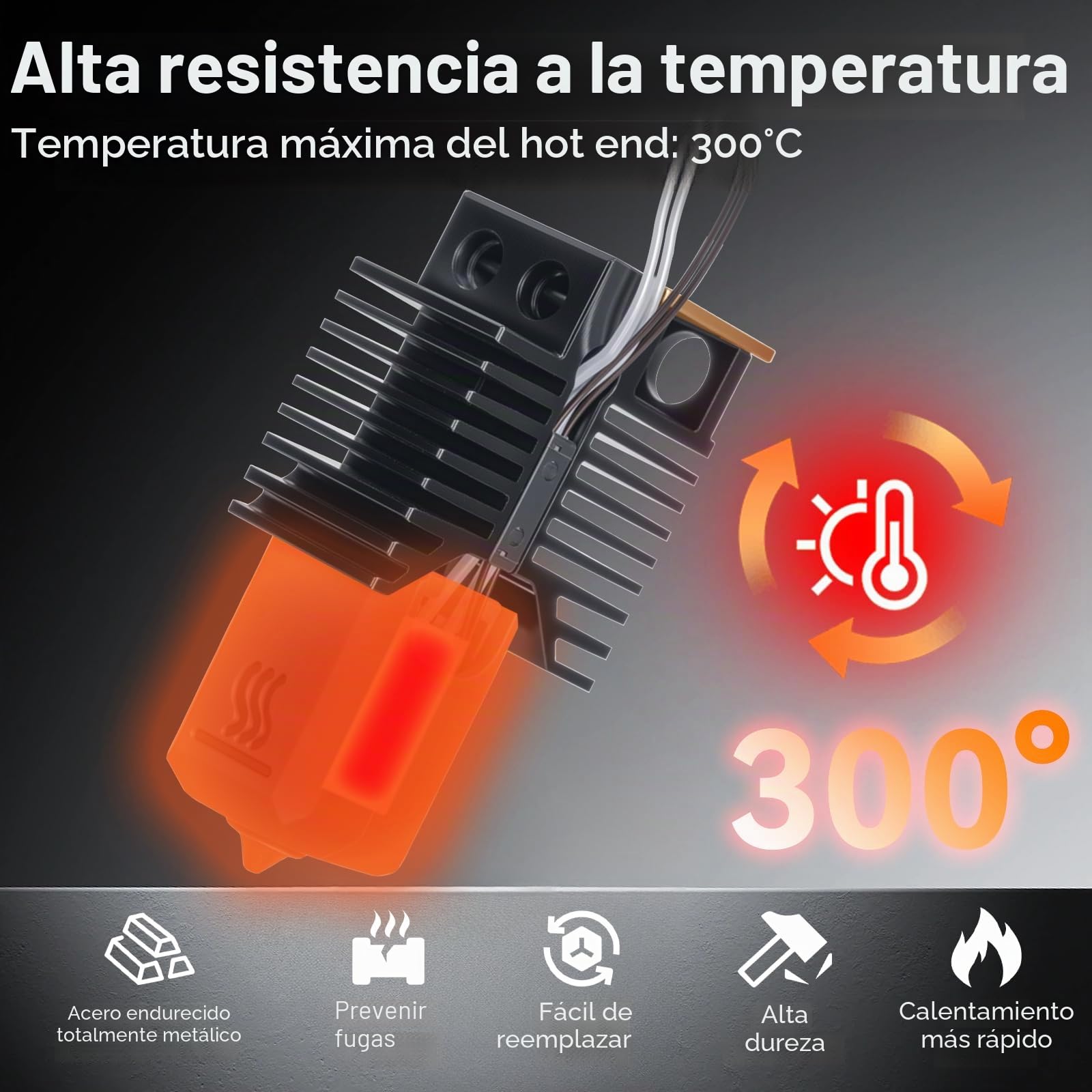 4PCS U1 Hotend 0.4mm Boquilla Acero Endurecido Compatible with Snapmaker U1 Impresora 3D Ceramic Rapid Heating Extruder HotEnd con Cepillo Silicona,Cubierta Silicona y Almohadilla Antiderrames