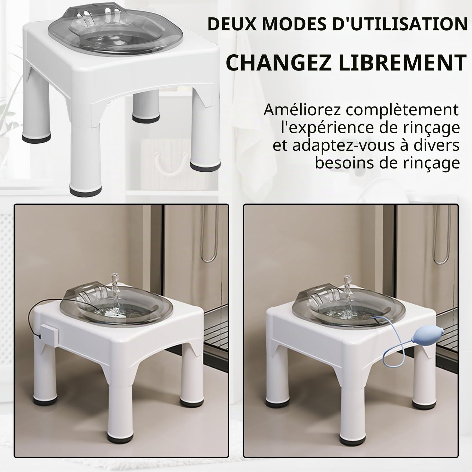 Bain De SièGe Pour Toilettes, Bain De SièGe éLectrique Avec Tabouret Bain De SièGe Amovible Pour HéMorroïDes Soins Post-Partum Femmes Enceintes Et Personnes âGéEs (Piles Non Incluses)