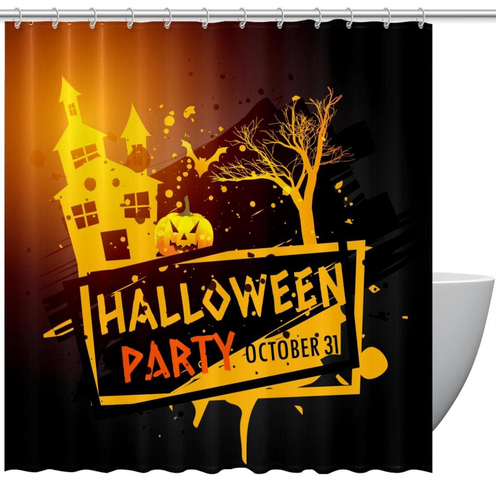 Rideau de douche Halloween 168x183 cm pour déco salle de bain horreur