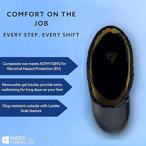 Miniatura 2 de Shoes for Crews Bullfrog Elite - Botas de trabajo unisex con punta compuesta (CT), antideslizantes, resistentes al agua