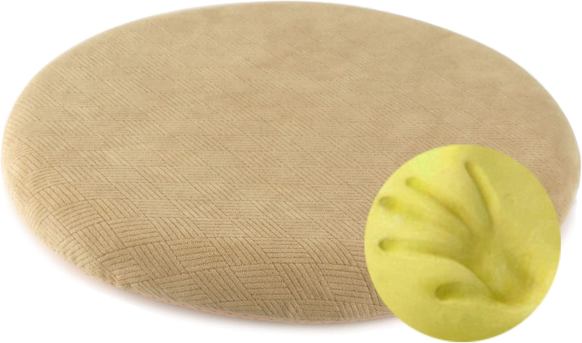 Sigmat Memory Foam Seat Cushion Anti-Slip Soft Round Stool Cushion Chair Pad 20 Inch Camel