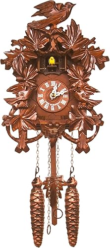 Alexander Taron Importer 625Q Engstler - Reloj de cuco con pilas, tamaño completo, 9.25 pulgadas de alto x 7.5 pulgadas de ancho x 6 pulgadas de