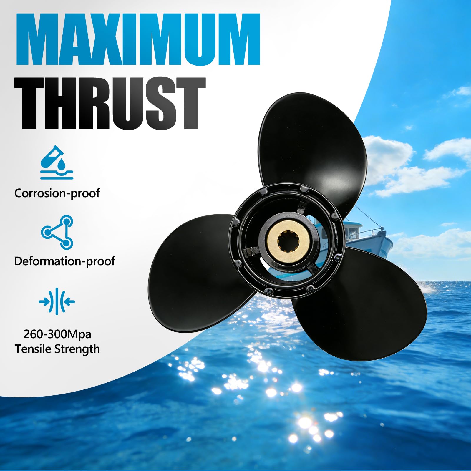 Amazon.com : Max Motosports 14.25 x 21 Aluminum Outboard Propeller