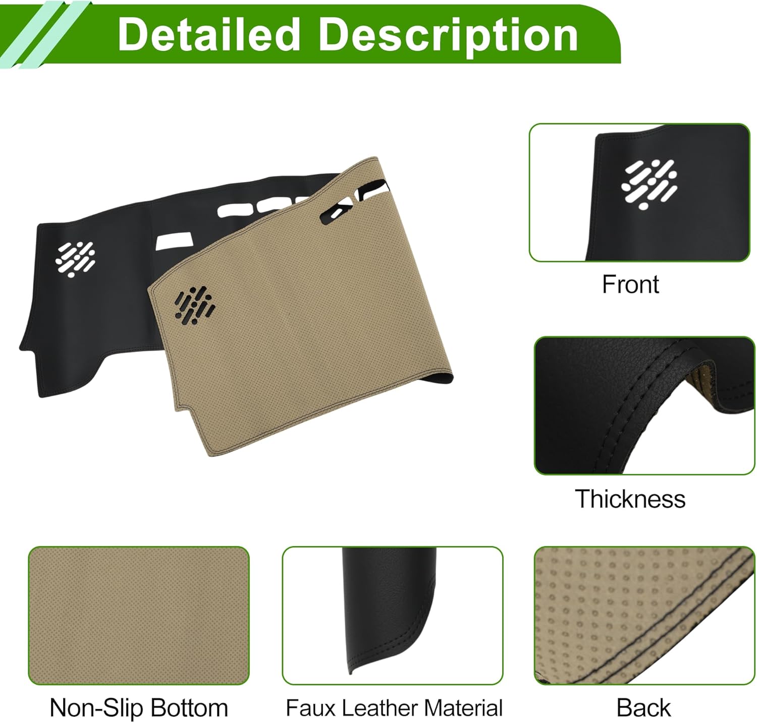 Dashboard Cover for Chevrolet Equinox 2025-2026 Dash Cover Mat Carpet Center Console Dash Cover Mat Car Interior Faux Leather Black 1 Pcs