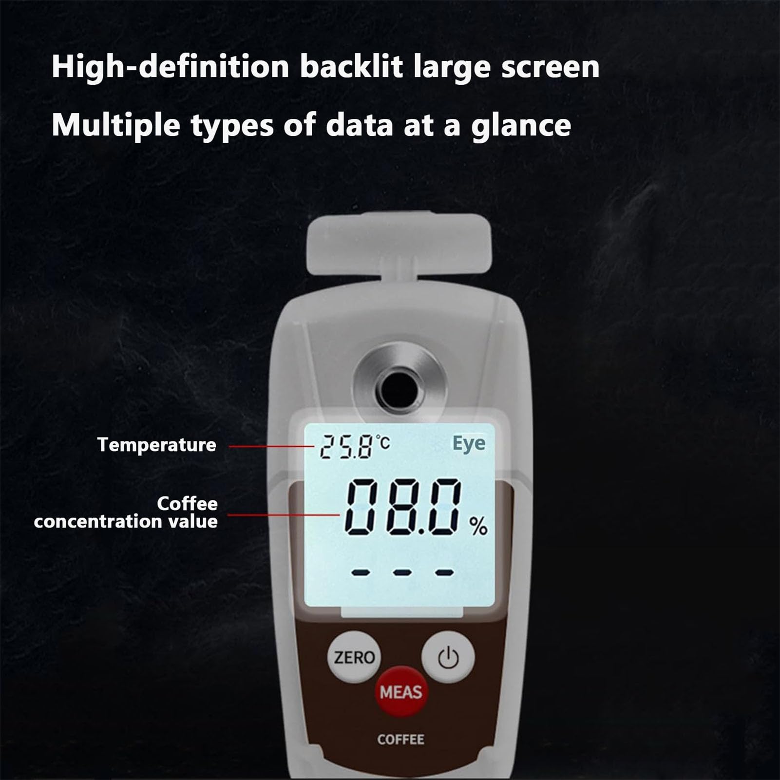 Refractómetro Digital Tds De Café, Medidor De Concentración De Café De 0 A | Probador De Bolsillo De Alta Precisión, Precisión Del 0,2%, Compensación De Temperatura Y Protección IP67, Para Pruebas