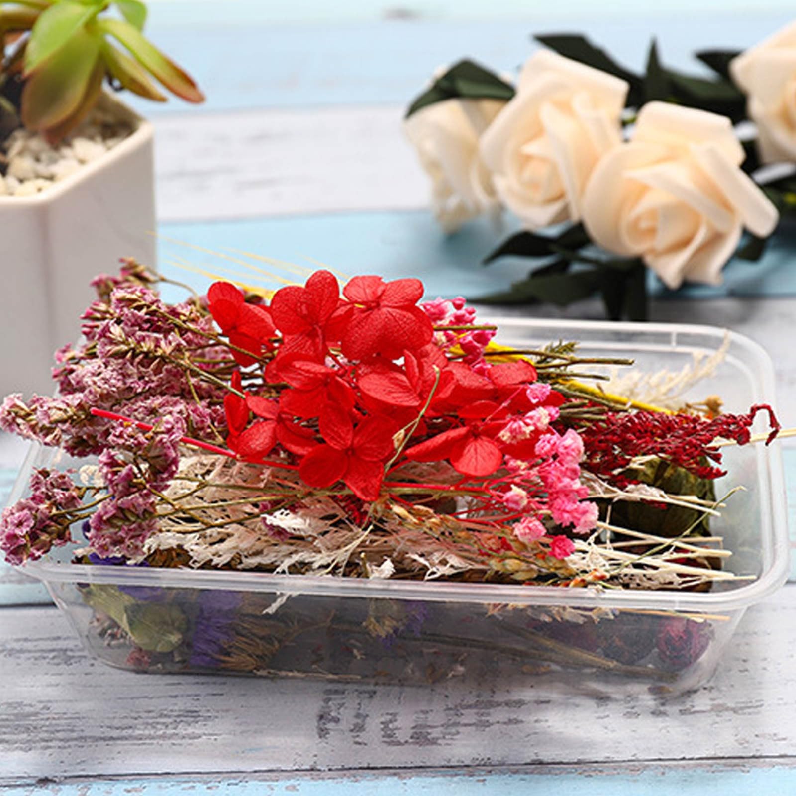 Trockenblumen Set, 9 Box, Getrocknete Blumen zum Basteln, Jahrestag Geschenk für ihn und sie, Geschenke für Frauen, Freundin, Partner, Valentinstag, Hochzeit, Geburtstag, Trocken Blumen Deko (Mix)