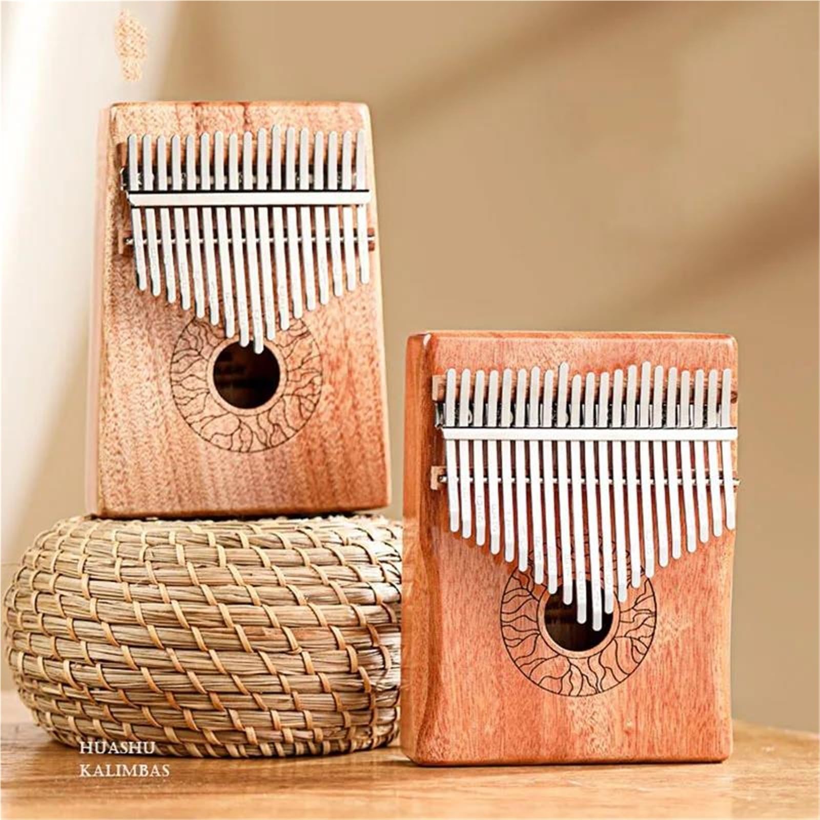 Kalimba Kalimba 21 Klawiszy Profesjonalny Instrument Muzyczny Z Akacji Fortepian Muzyczny Dla Początkujących Mini Instrumenty(Style 4)