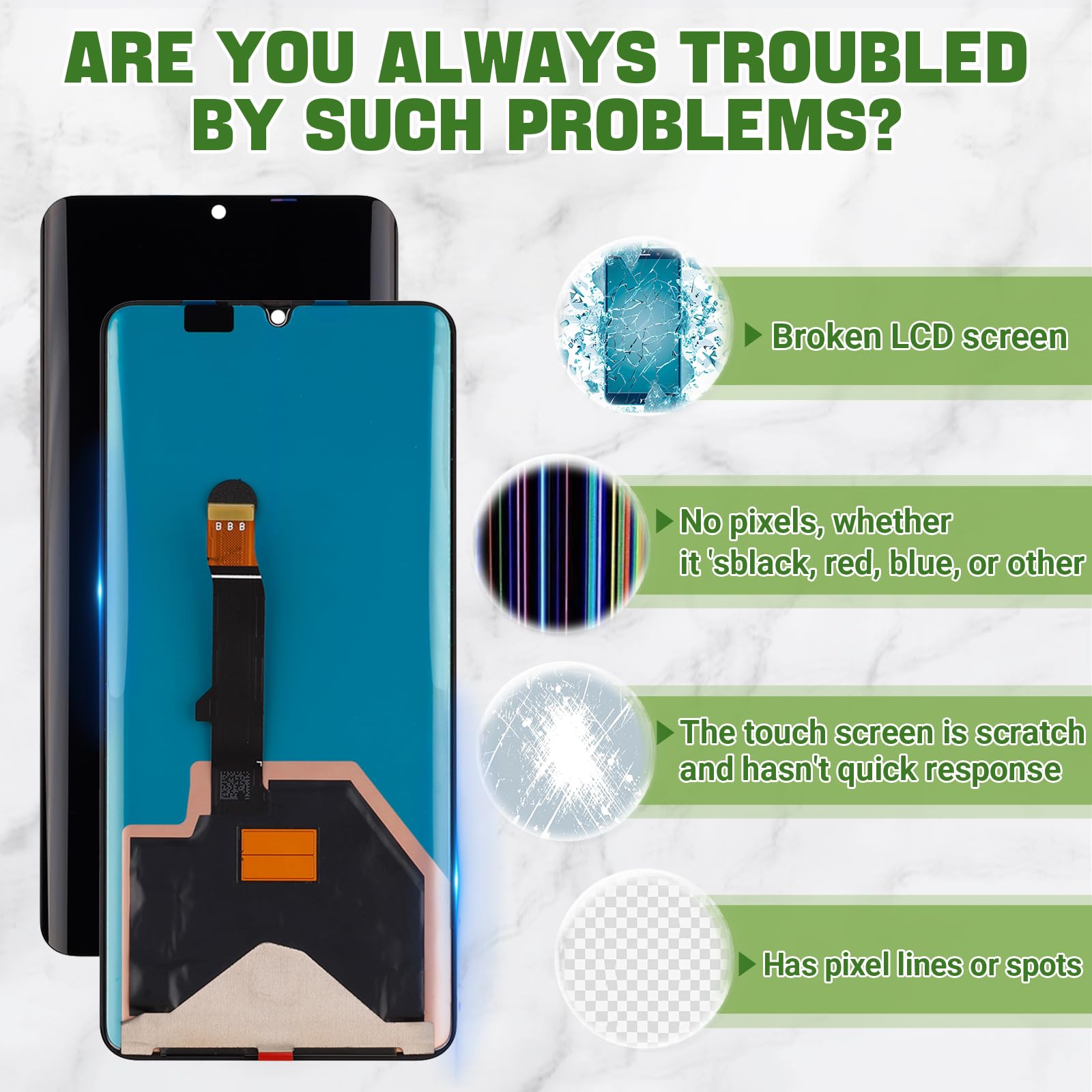 Nowy cyfrowy cyfrowy cyfrowy zestaw TFT LCD do Huawei P30 Pro LCD Display Touch Digitizer z ulepszonym zestawem narzędzi naprawczych bez funkcji odcisków palców