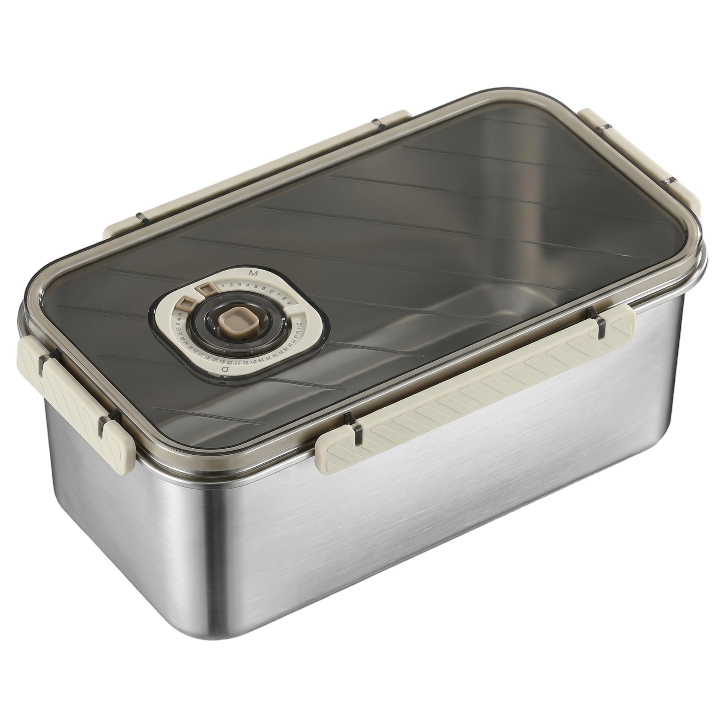 Gemuseeee Stainless Steel Bread Box 5800ml Airtight Bread Storage Container With Date Timer Breads Keeper For Kitchen