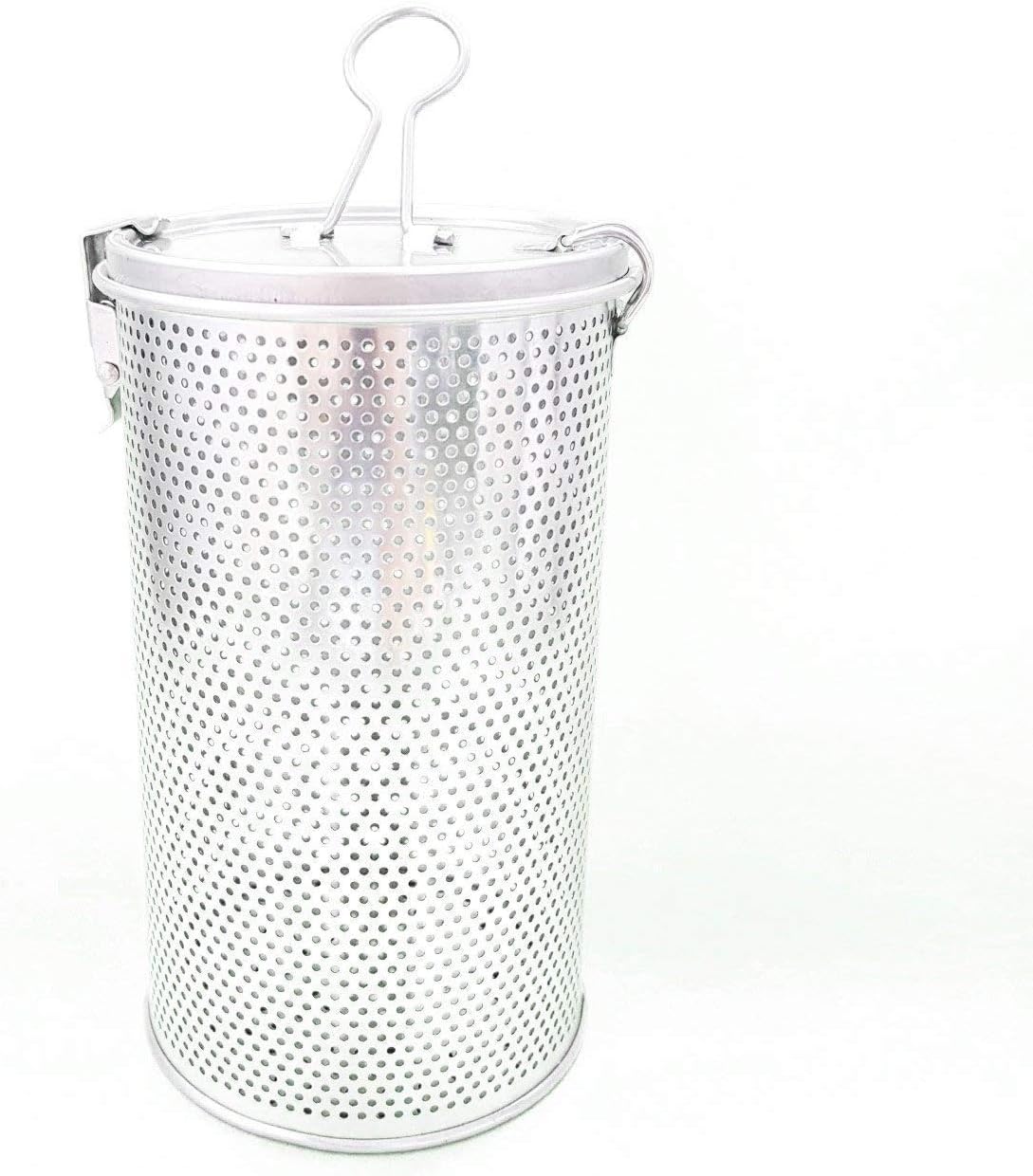 Commercial Grade D 3.9" X H 6.9" Genuine Stainless Steel 18/8 Perforated Tall Strainer - One Touch Lock System - Restaurant & Home Use