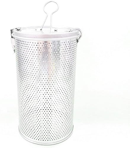 Colador alto perforado de acero inoxidable 188 de grado comercial de 3.9 pulgadas x 6.9 pulgadas de alto, sistema de bloqueo de un solo toque, uso