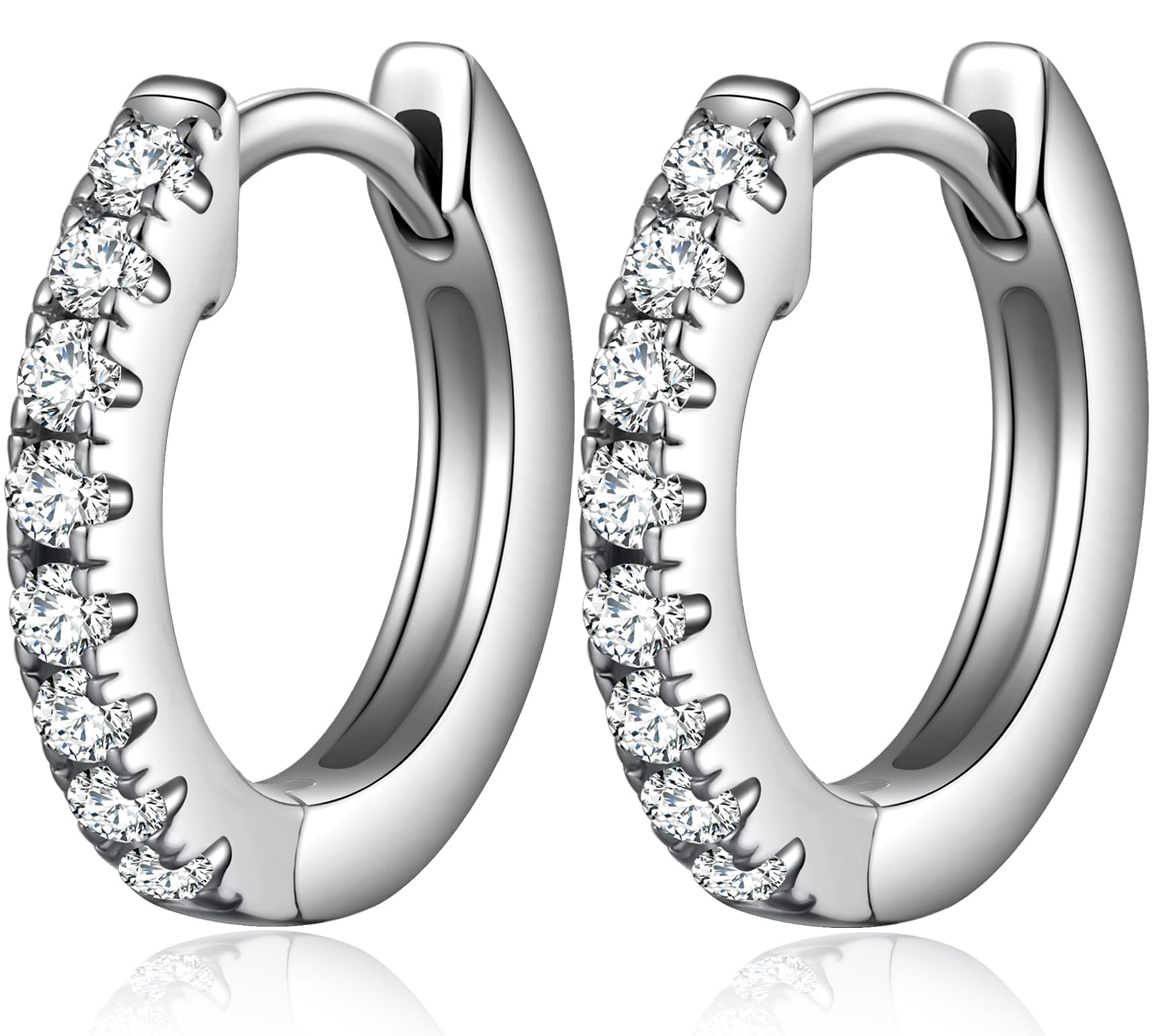 jiamiaoi Orecchini a Cerchio per Uomo Donna Argento Sterling 925, Oro Bianco 18 Carati