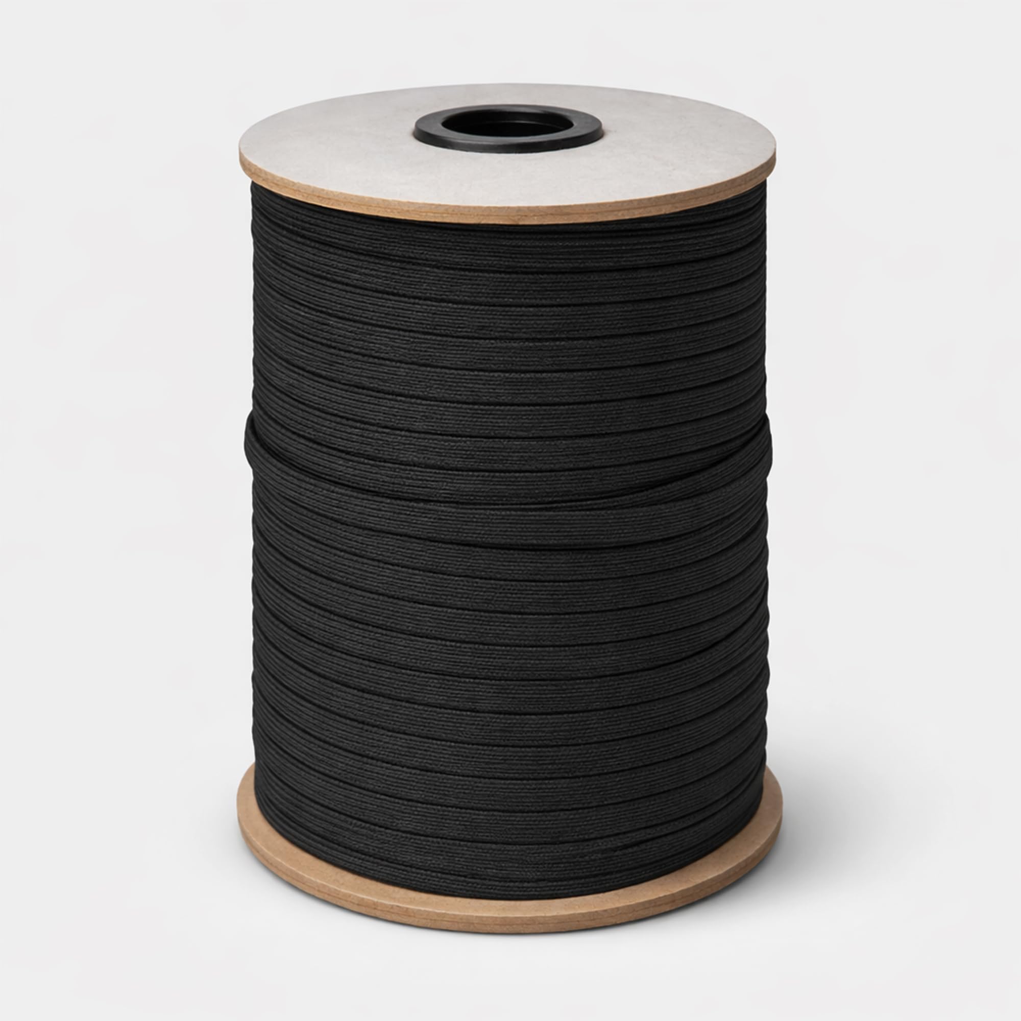 WedDecor 100m Elastic, Flat Elastic Band 6mm Elastic Cord Black Earloop Cord Elastic Strap for DIY Sewing Craft, Elastic Stretchy Strap Cord Roll