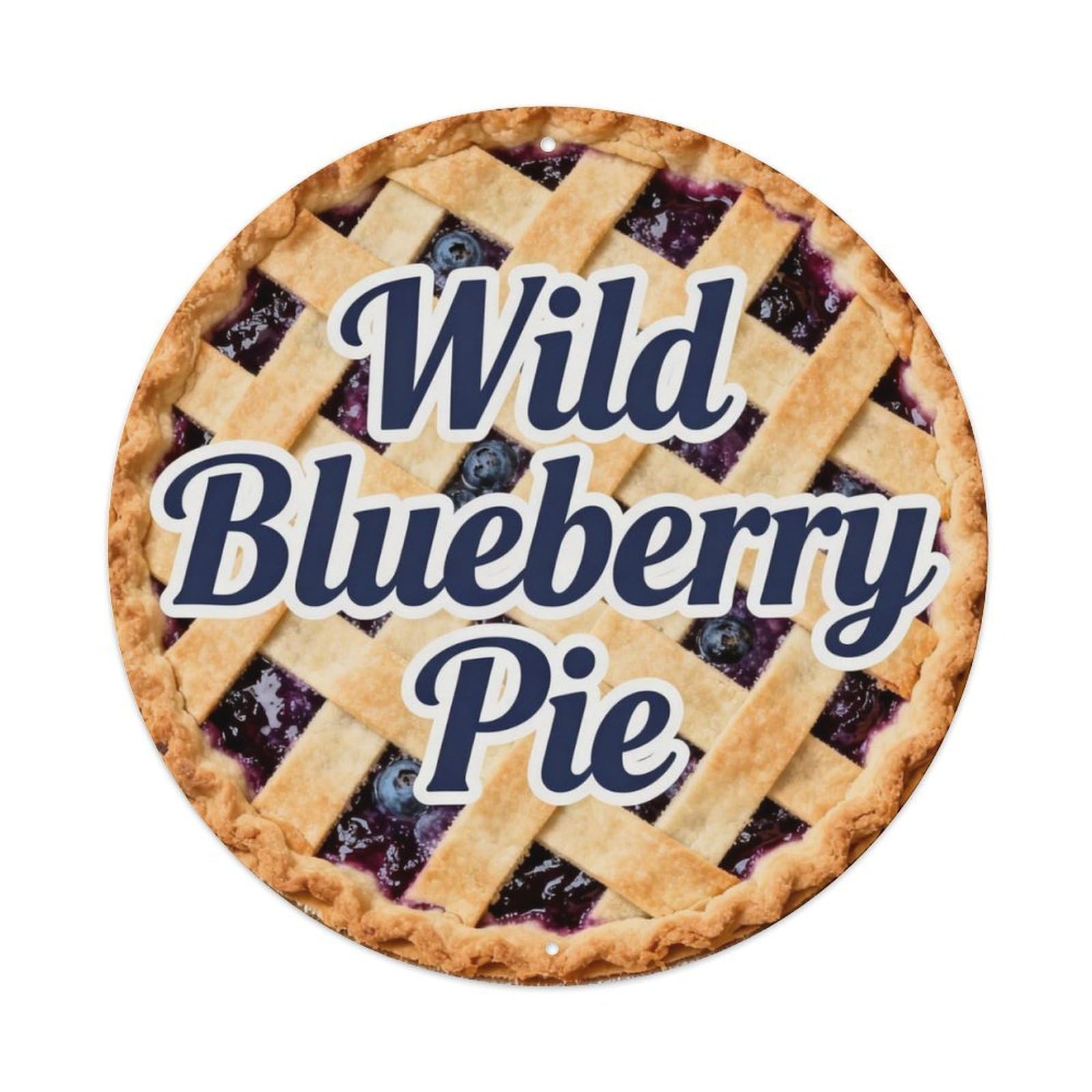 Wild Blueberry Pie Metal Tin Sign Plaque