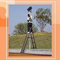 Vista 8 de Escaleras, escalera telescópica alta con barra estabilizadora, escalera de extensión multifuncional de aluminio resistente para techo industrial