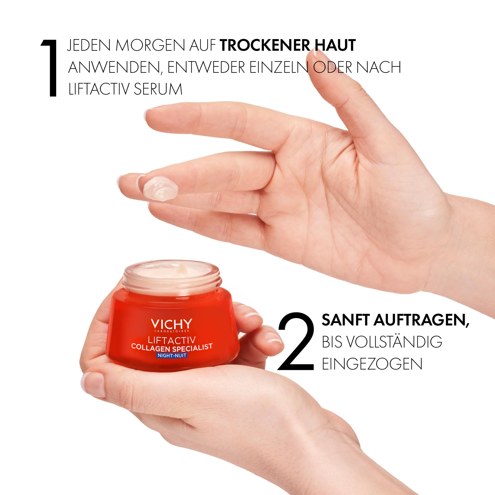 Vichy Crema Notte Anti-età, Per Pelle Stanca e Spenta, Risultato Illuminante, Formula con Peptidi Pro-Collagene, Vitamina C e Resveratrolo Naturale, Liftactiv Collagen Specialist, 50ml