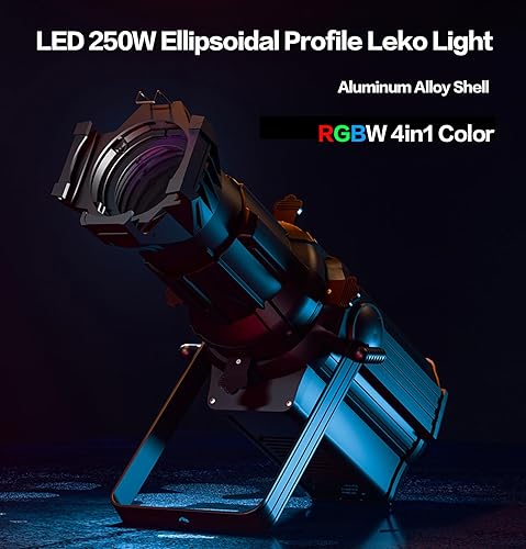Miniatura 2 de SHEHDS LEKO Focos de perfil LED 250W RGBW 4in1 Color 17 Ángulo de haz DJ Luces elipsoidales Enfoque manual Four-Leaf Barrera de luz de corte manual