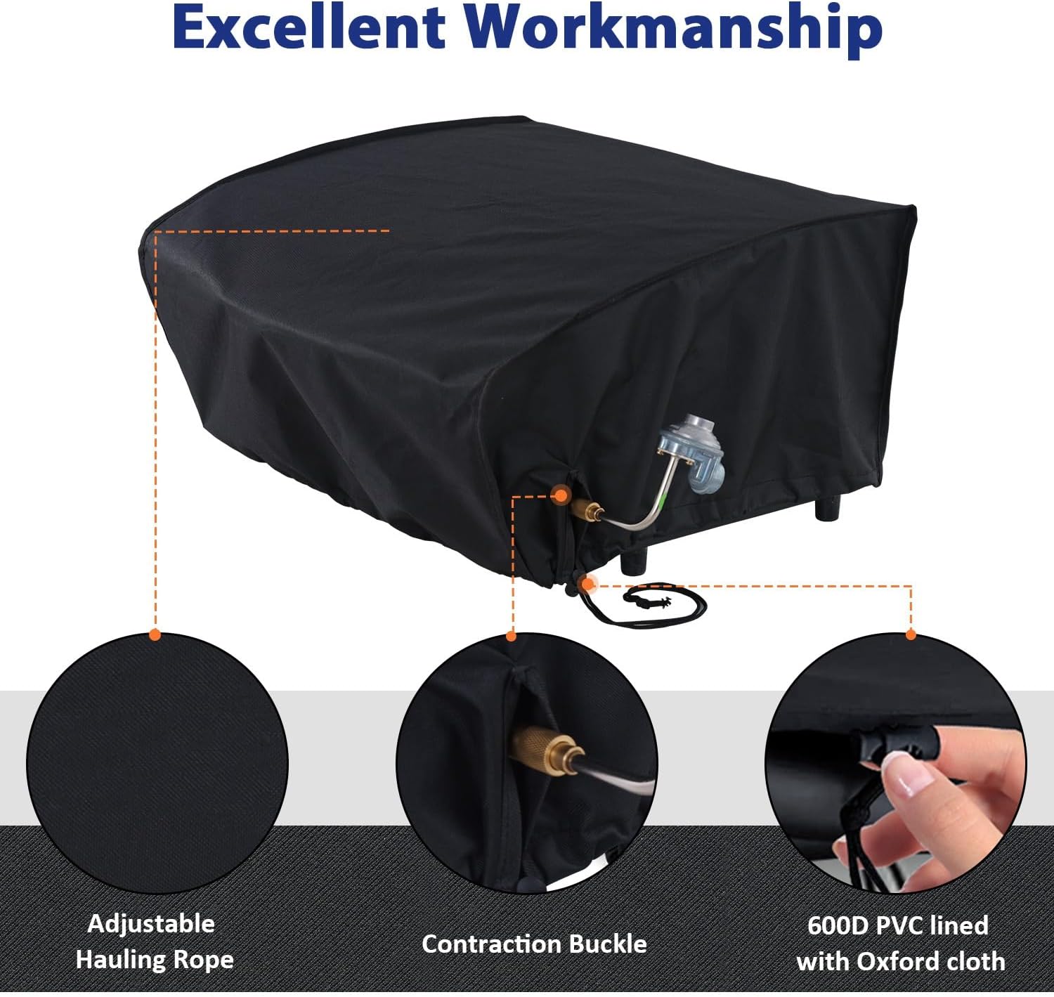 Grill Cover for Blackstone 22" 1813,， 22inch Tabletop Griddle with Hood and Also fit for Coleman Roadtrip LX,LXX, LXE, 285 Camping Grills and Smoke Hollow 205 Grill,600D Heavy Duty Cover - Heighten
