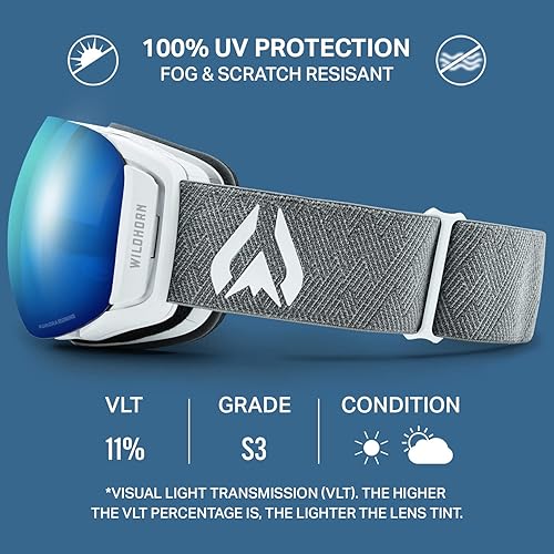 Miniatura 4 de Wildhorn Roca - Gafas de esquí para hombres y mujeres con protección antiempañamiento/arañazos 100% UV - Lente magnética - Gafas de nieve para