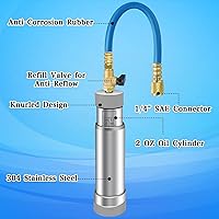 Vista 7 de Inyector de aceite de CA para R1234yf R134a R410a, Inyector de tinte de CA con válvula de cierre, Inyector de tinte 1234yf con función de prevención