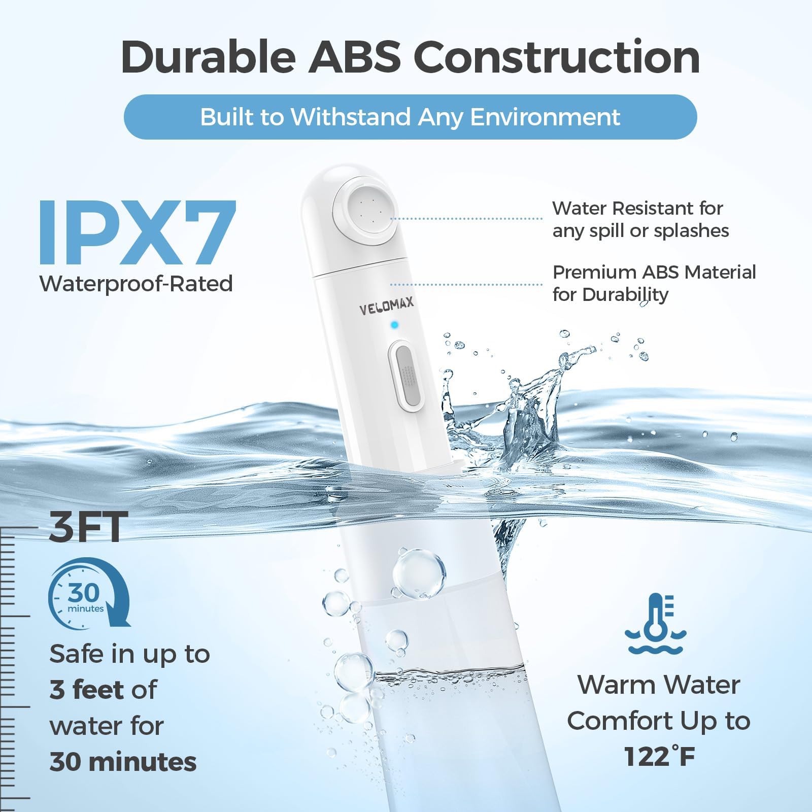 VELOMAX Portable Travel Bidet with 2 Pressure Options , IPX7 Waterproof Electric Rechargeable Mini Handheld Spray for Women & Men, Adjustable Speed, Hygienic Cleaning, Postpartum & Baby Care 2