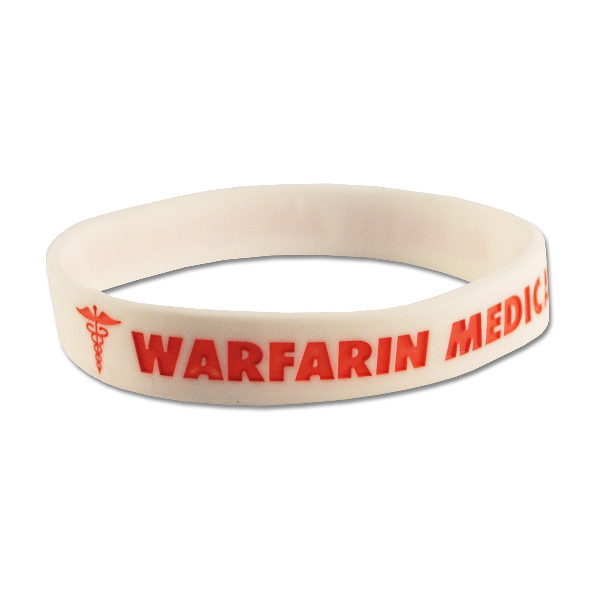 Komonee 100 x Warfarin Medical Wristband Alert Medicated Anticoagulant Silicone Ice Emergency Bracelets