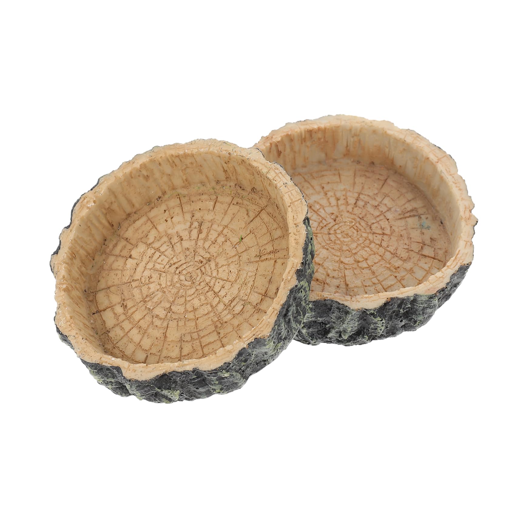 SEWOART 2Pcs Reptile Food Dish Natural Color Lizard Feeding Water Bowl for Gecko Turtle Other Reptiles and Terrarium Accessories