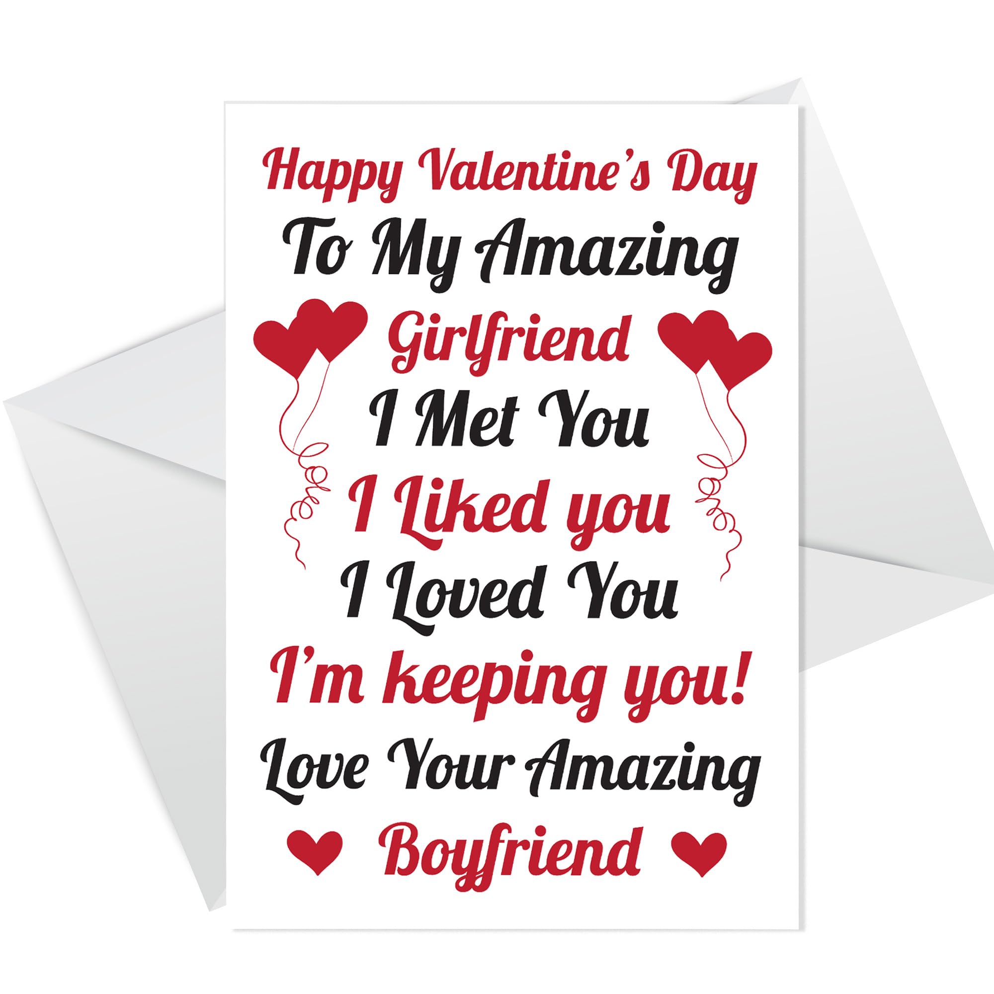 RED OCEAN Girlfriend Valentines Day Card From Boyfriend | Happy Valentine's Day Greetings Card For Girlfriend | Card For Her | Greetings Card With Envelope