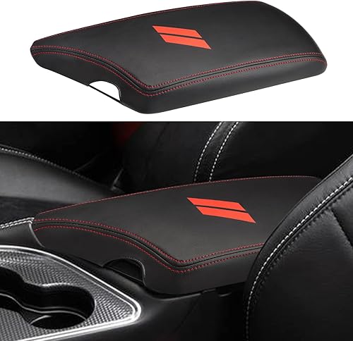 Miniatura 10 de INTGET Funda de Reposabrazos de Consola Central de Coche para Accesorios Dodge Challenger 2023 2022 2021 2020 2019 2018 2017 2016 2015 Funda