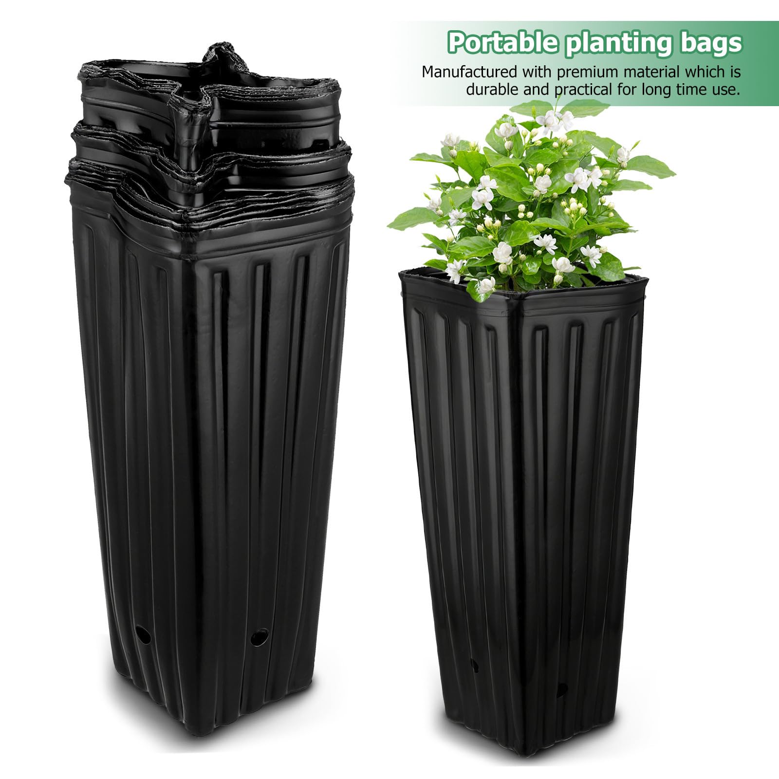 Pochettes D'allaitement pour Plantes, 50 Pièces, Plastique Noir, Jardin