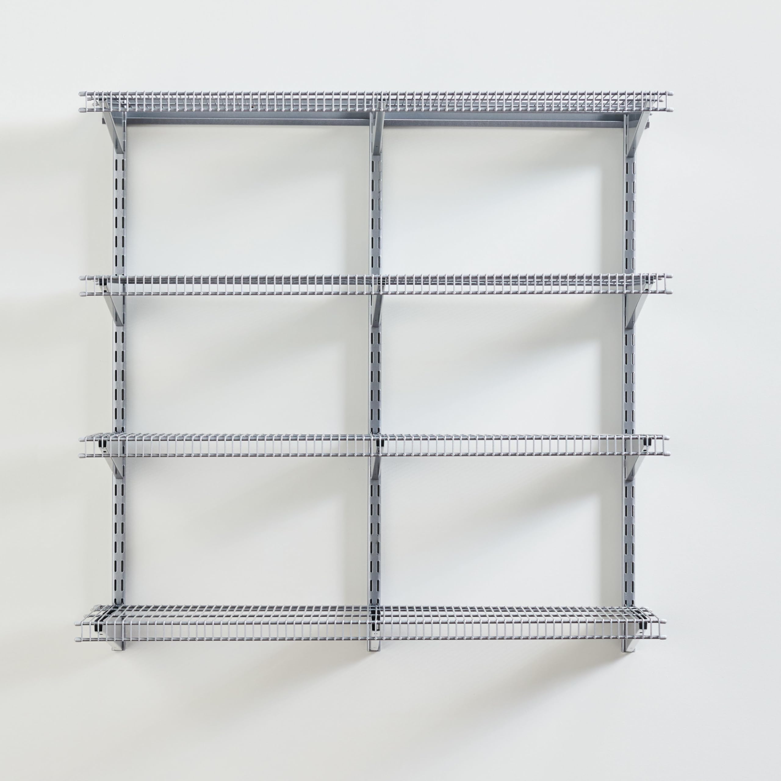36" Pantry Organization Shelf System, Direct Wall Mount, 4 Shelves and Mounting Hardware Kit Included, Satin Nickel, Wire Shelving System for Home/Pantry/Closet