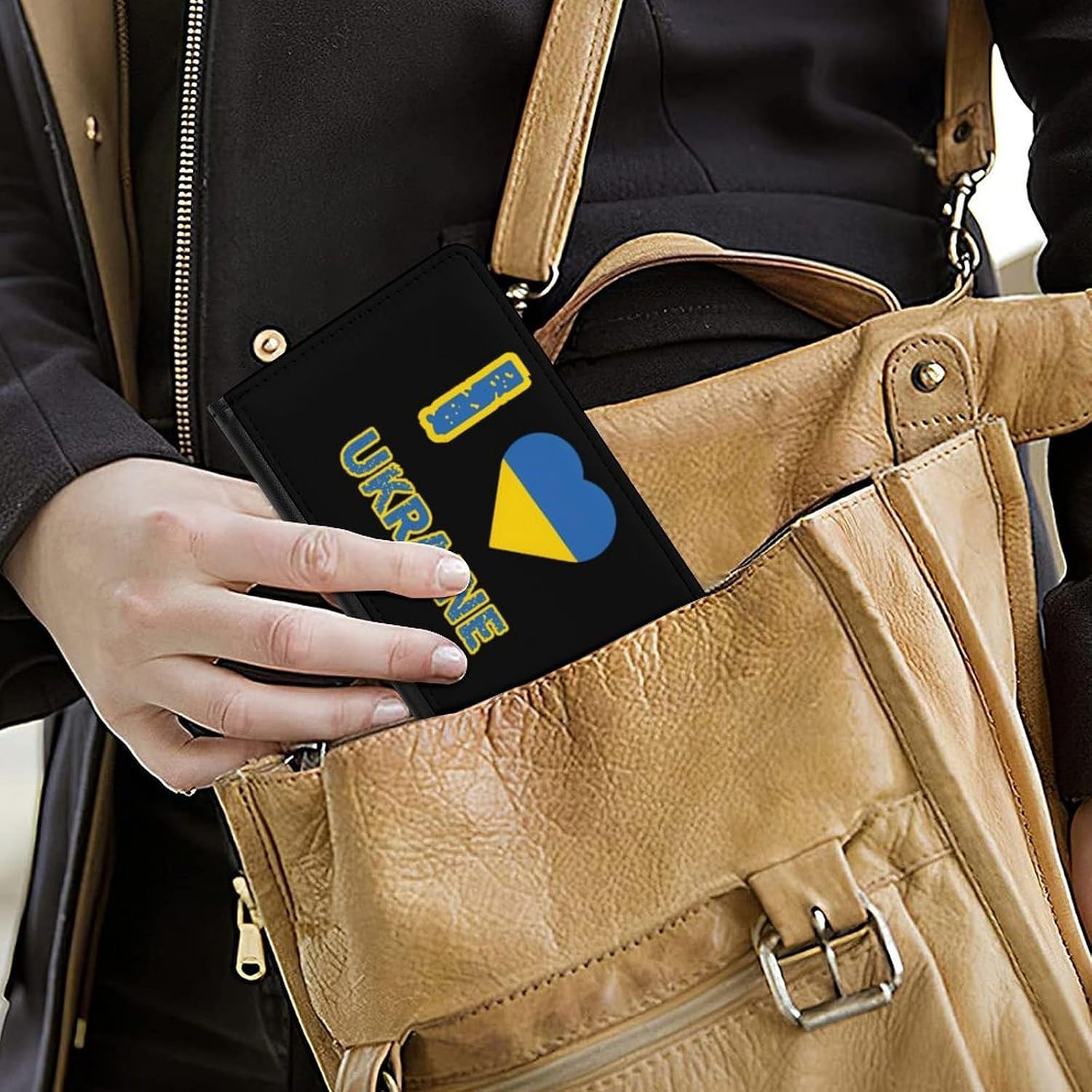 I Love Ukraine Travel Passport Holder Passports Protective Cover for Women Men with Card Slots