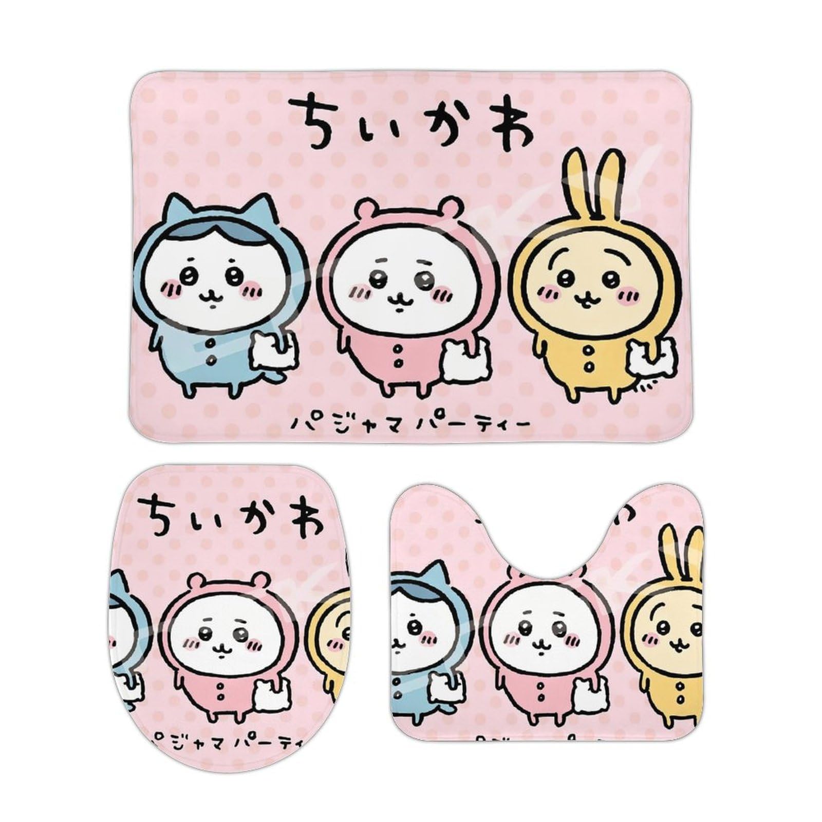 ちいかわ ハチワレ うさぎ インテリアマット 85×170cm 3点セット