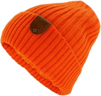PASKMLNA DBNY Chunky Shell Knit Beanie Hat Warm Inner Lining Winter Soft Stretch Cap Hat for Men, Women