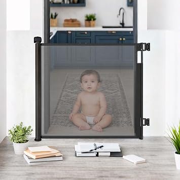 32 Pcs Retractable Stair Gates for Babys Replacement Part | Retractable Baby Gate Black Parts Accessories Baby Gate Accessories, with 2 Brackets and 26 Screws for Child Protective Doors