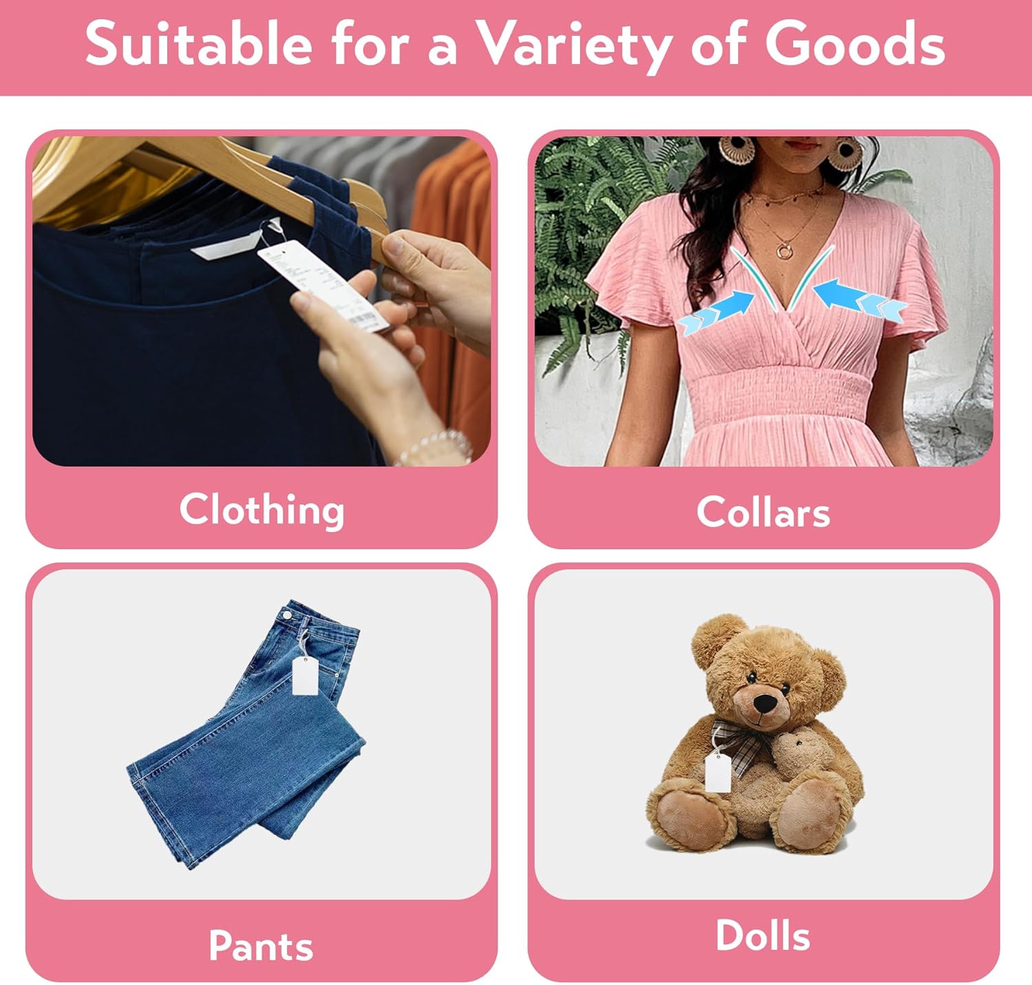 Clothing Label Gun with Box,Standard Retail Price Tag Labeling Gun Kit,Having 6 Needles, 2000 Micro Fasteners, Scissors and Soft Cover,Suitable for Store,Warehouse,Consignment,Yard Sale,etc.(Pink) - Image 5