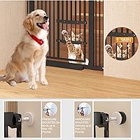 Vista 6 de Puerta extra alta para gatos de 55.11 pulgadas, 29.5-40.6 pulgadas de ancho, puerta para mascotas con puertas para gatos, kit de montaje a presión