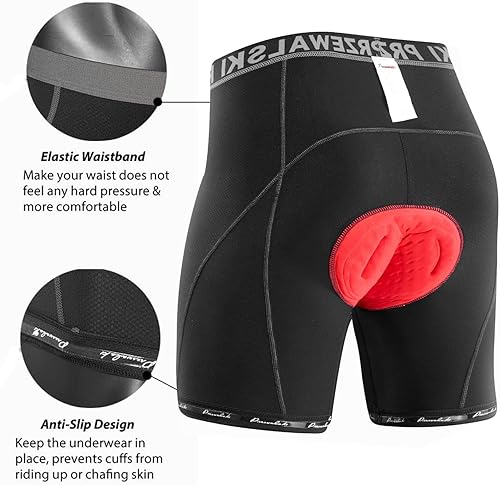 Miniatura 3 de Przewalski Ropa interior de ciclismo para hombre, 4D, acolchados, pantalones cortos de ciclismo de montaña, pantalones cortos acolchados para