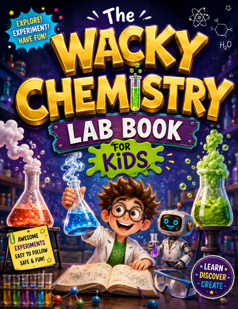 The Wacky Chemistry Lab Book for Kids: An Interactive Chemistry Adventure Filled with Fun Comic Stories, Safe Science Experiments, Amazing Facts, ... Discoveries for Curious Kids Ages 6–12
