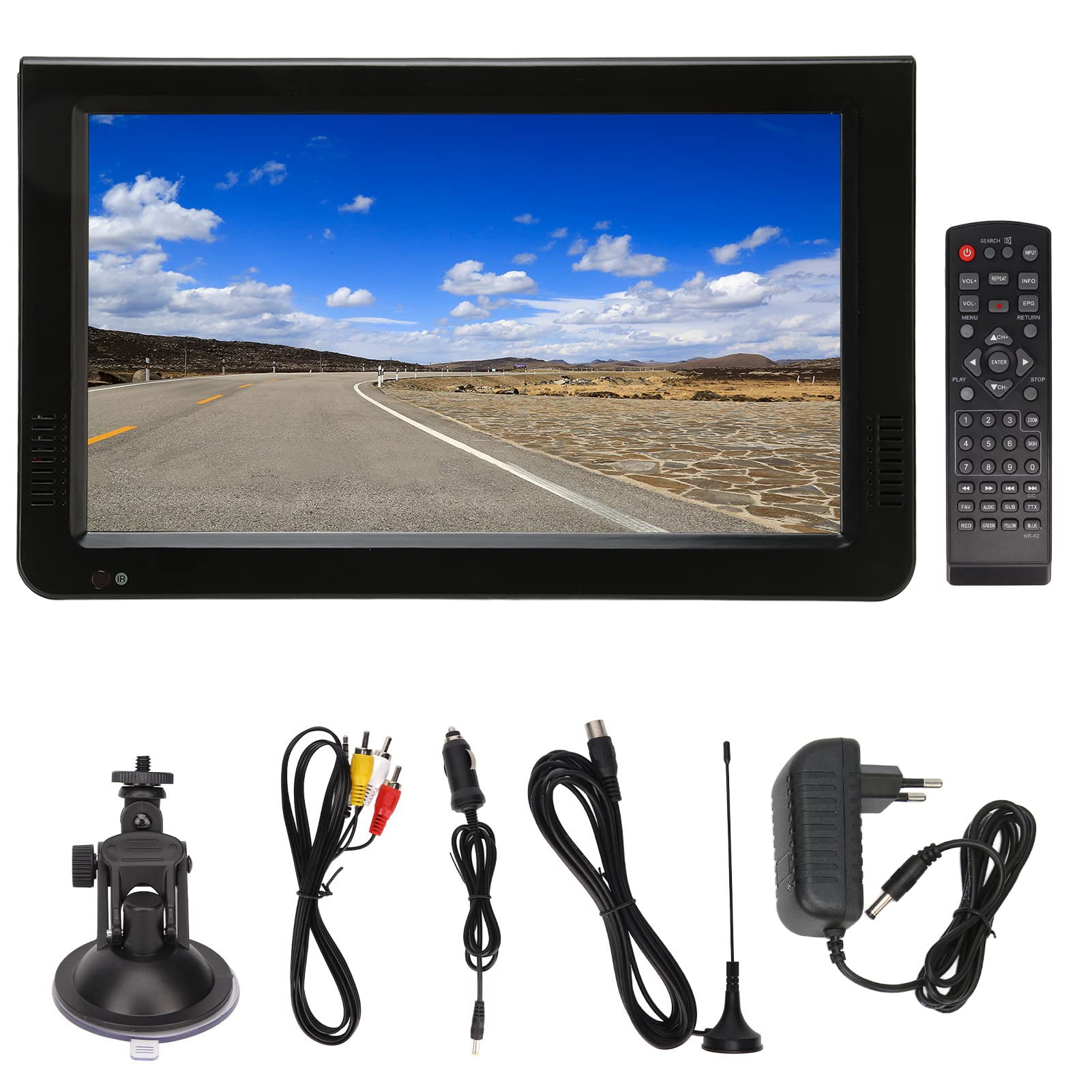 TV Digitale Portatile da 10 Pollici, TV LED con Schermo ISDB TFT HD per Auto, Roulotte, Cucina All'aperto, Lettore Multimediale con Batteria Integrata, Supporto USB/scheda di
