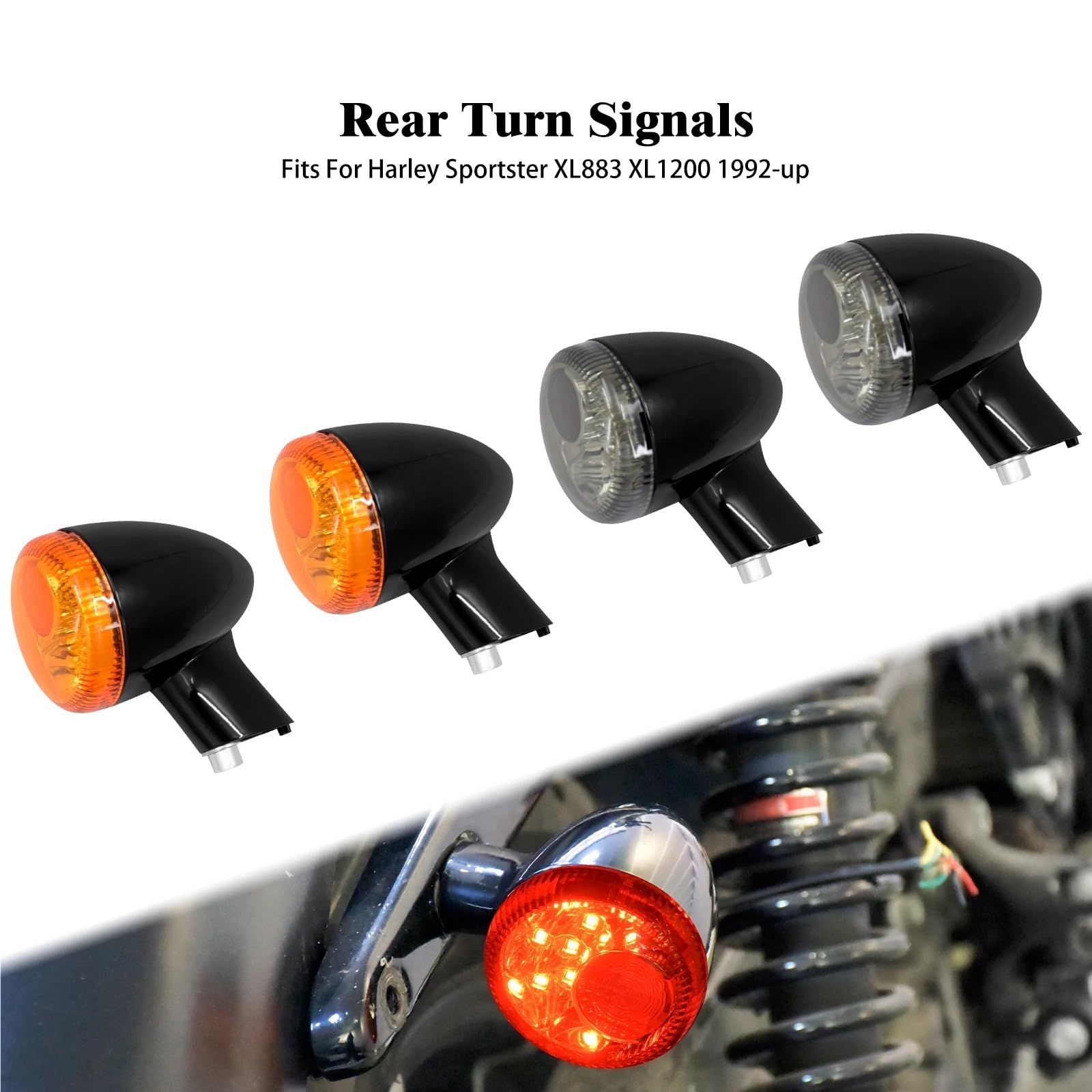 Lampa LED do kierunkowskazów motocyklowych pasuje do Harley Sportster XL1200 883 Iron Forty Eight Super Low 1992-23(Turn Signals Light A)