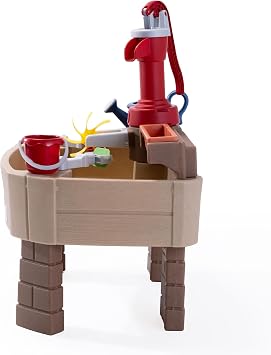Step2 Pump & Splash Discovery Water Table with Pump | Plastic Water Table for Children, Grey and Red | Water Toys for the Garden with 8 Accessories