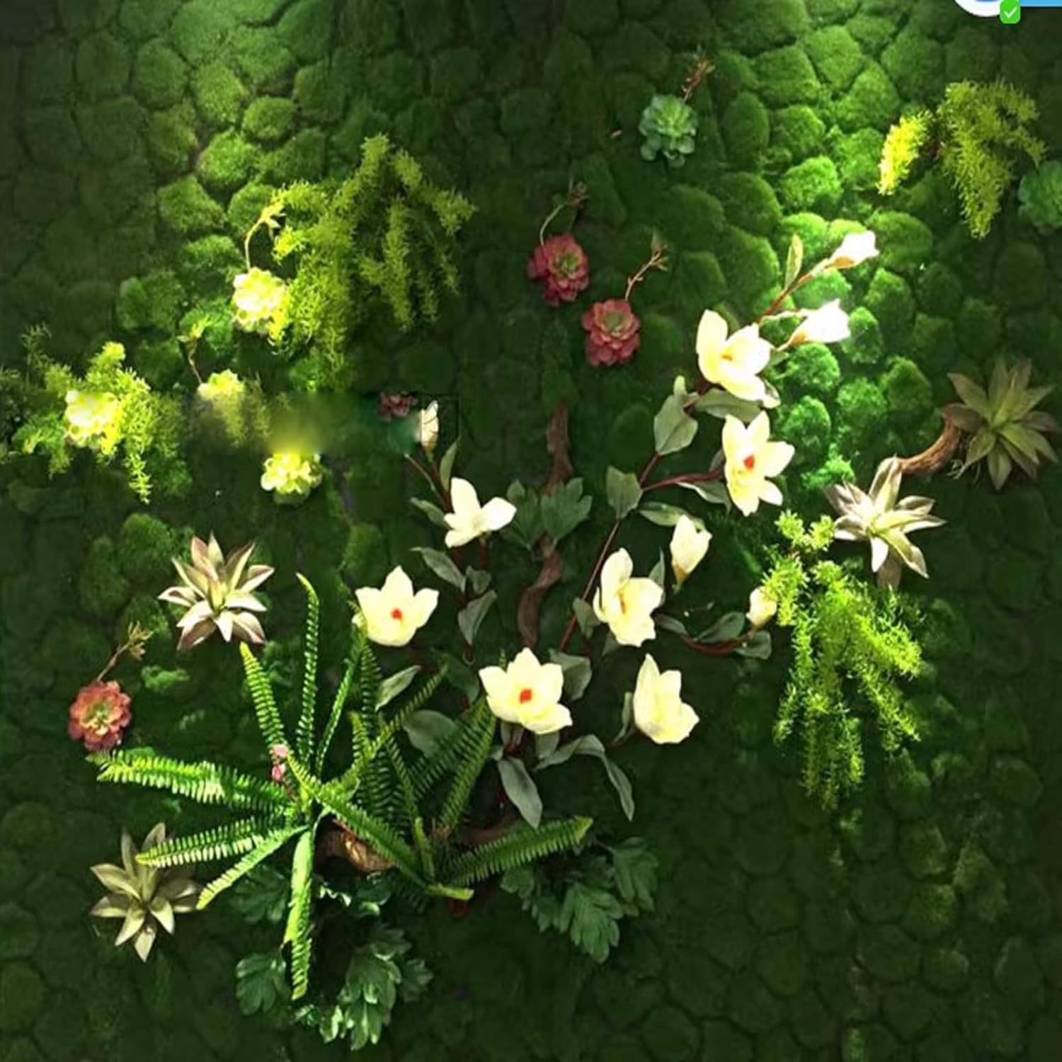 Simulation Artificial Moss Mat 39x39in, Fake Moss Wall DIY Artificial Moss Mat Carpet for Balcony Terrace Decoration Window Display Decoration
